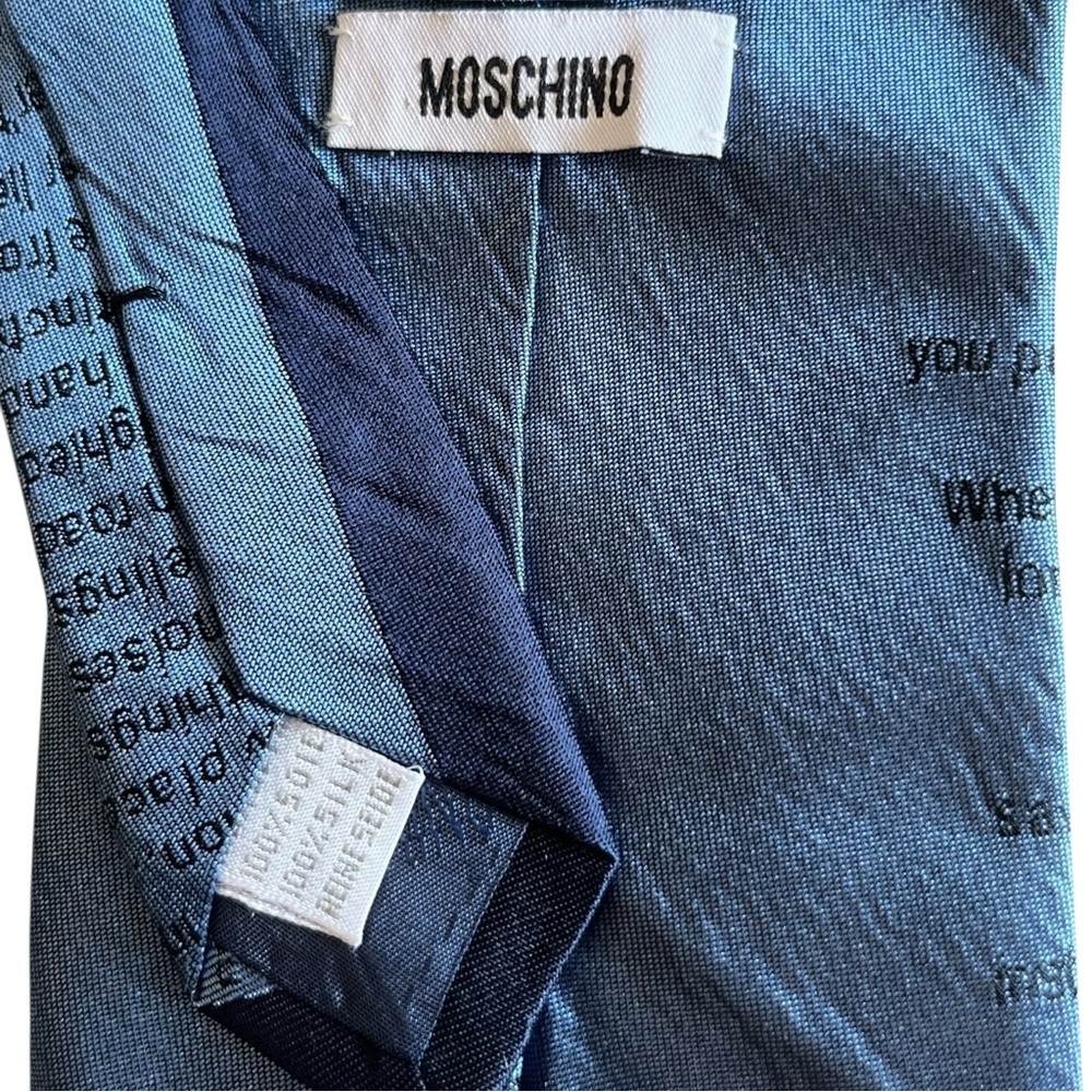 Moschino Dark Blue Patterned Tie - image 2